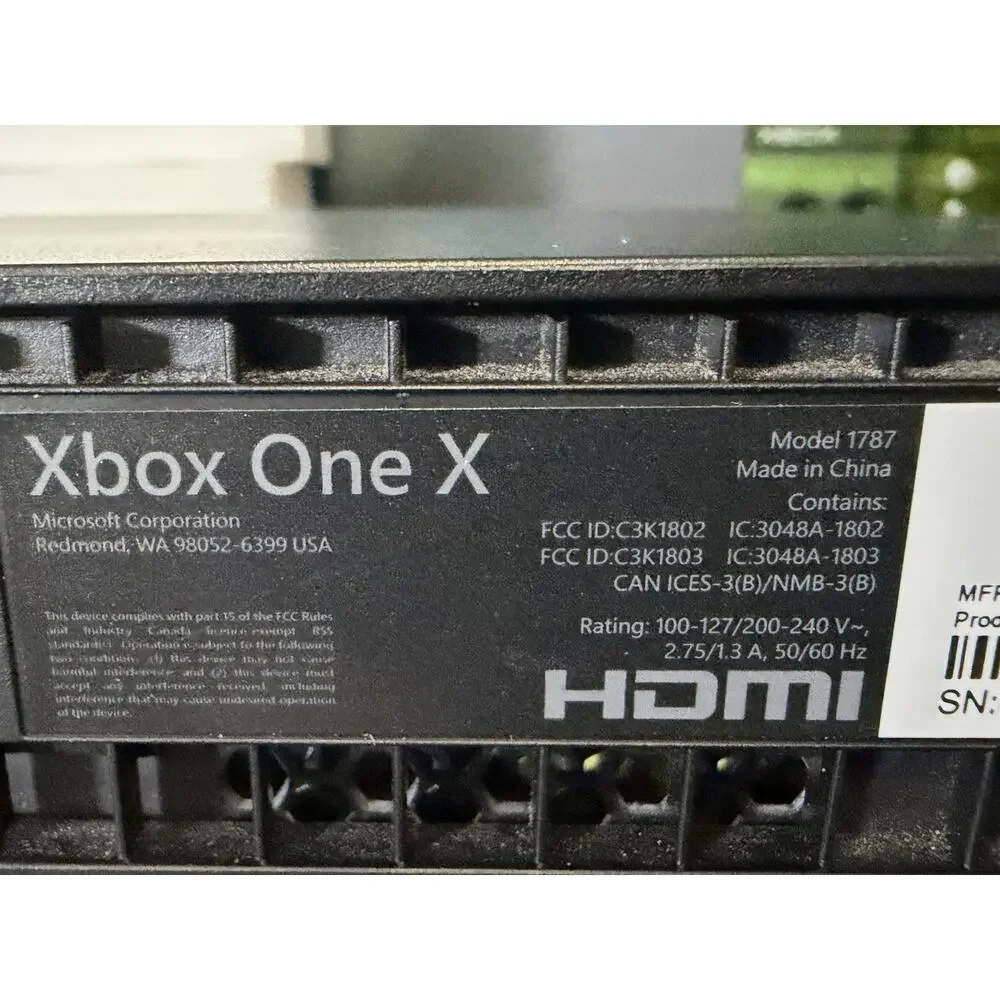 Xbox One X 1TB Console System Black Complete In Original Box W/Free Sealed Game